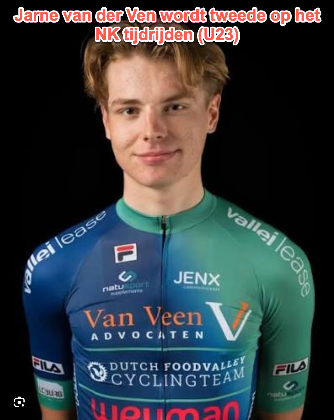 Jarne van der Ven wordt tweede op het NK tijdrijden (U23)