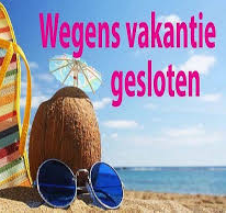 Kledingshop gesloten i.v.m. vakantie